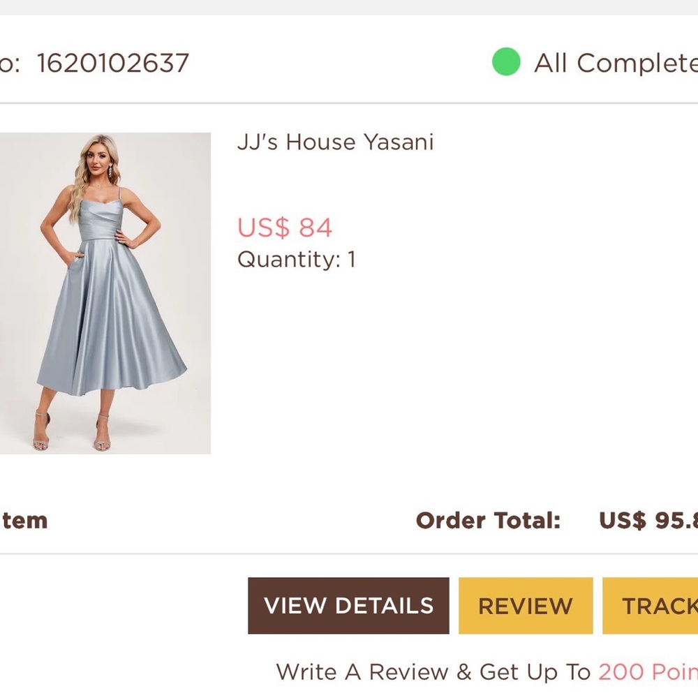 JJs House Ice Blue A-line V-Neck Satin Dress
